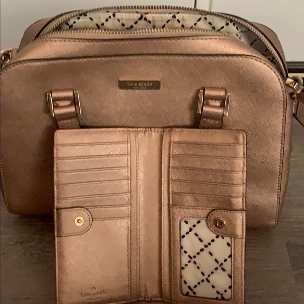 Kate Spade rose gold bag and wallet - Picture 2 of 4